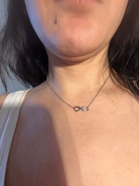 Delicate Sterling Infinity Necklace - Silver